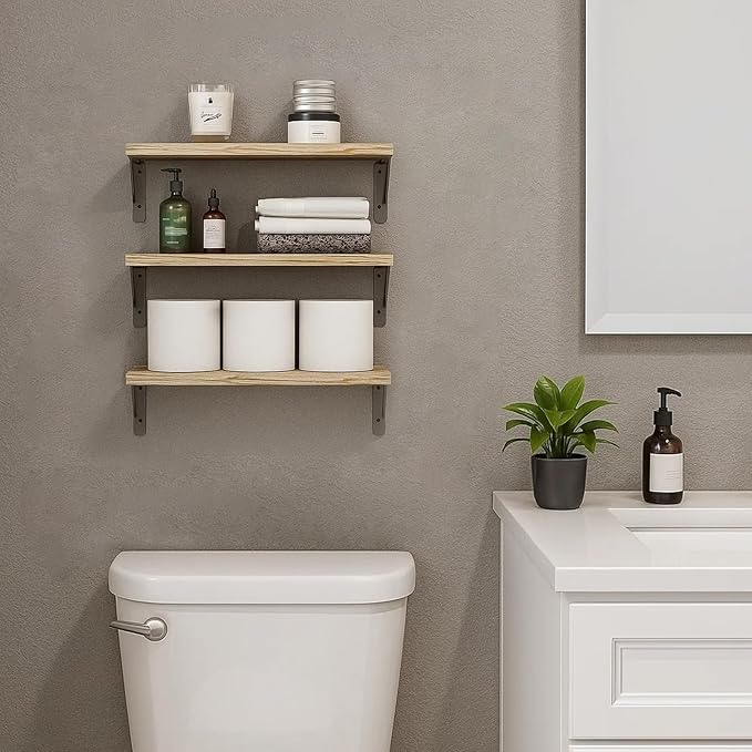 Fixwal Wall Floating Shelves for Decor | Wood Shelves, Natural Grain, 40Lb - Image 6