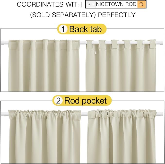 NICETOWN Blackout Curtain Panels Window Draperies - Image 3