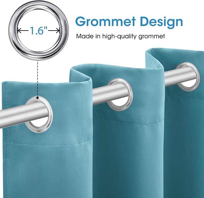 HOMEIDEAS Teal Blue Blackout Curtains - Image 4