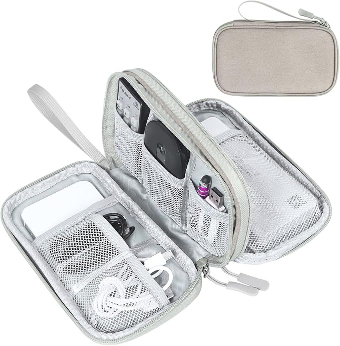 FYY Electronic Organizer, Travel Tech Pouch Bag, Cable Organizer Khaki | Wrist by FYY