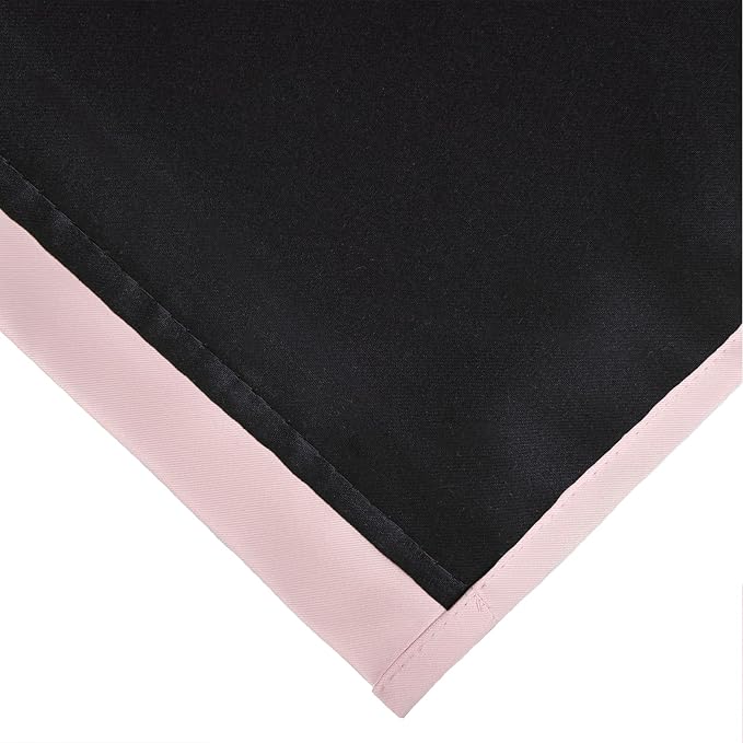 100% Blackout Curtains 52 x 72 Inches Long Thermal Insulated Baby Pink Curtains - Image 7