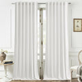 Timeper White Velvet Curtains 84 inches 2 Panels, Luxury Curtains by Timeper