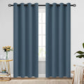 COSVIYA Grommet Room Darkening Stone Blue Curtains 84 inch Long by COSVIYA