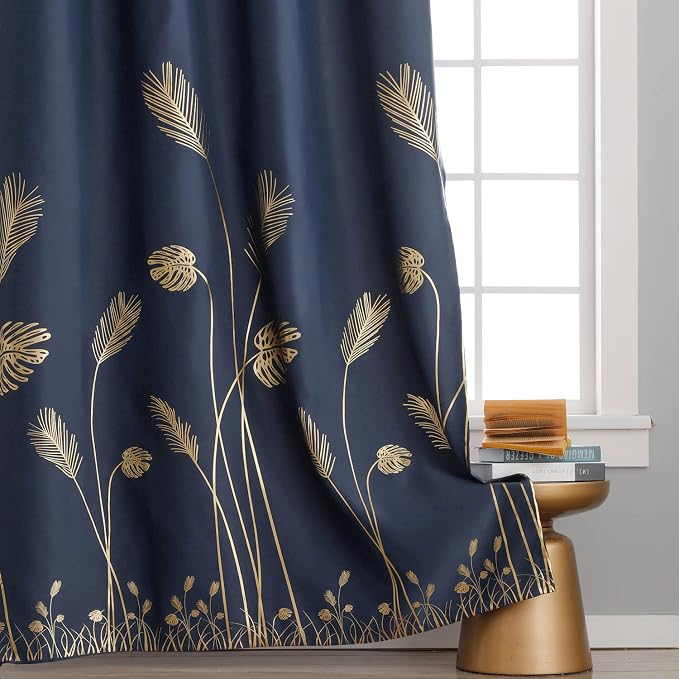 Navy Blue Blackout Curtain Extra Wide - Image 4