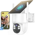 Noorio Solar Security Camera Wireless Outdoor, 2K Cameras for Home Security, 4MP 360° Camera with Dual Band WiFi 2.4/5G, AI Human Detection, Color Night Vision, Fixed Solar Panel, IP65, 2 Way Audio