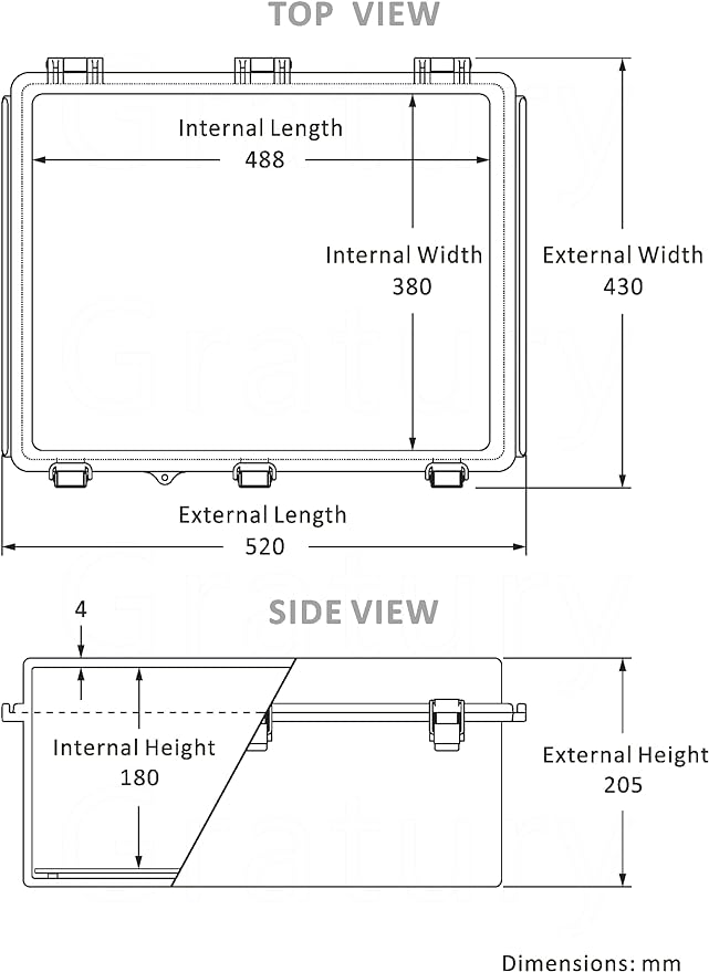 Gratury Junction Box, IP67 Waterproof Plastic Enclosure for Electrical Project, Hinged Grey Cover, Includes Mounting Plate and Wall Bracket (Grey Cover with Inner Door, 20"×16.1"×7.9")