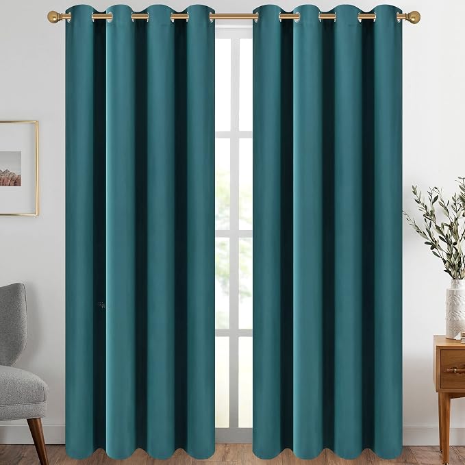 Diraysid Sea Teal Grommet Blackout Curtains by Diraysid%2C+refresh+your+life