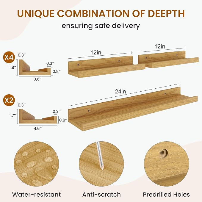 Picture Ledge Shelf, Floating Shelves - Image 3