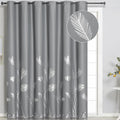 Sliding Glass Door Curtain 80W x 96L Inch Grey and Silver Blackout Curtain Palm by ESTELARTEXTILER