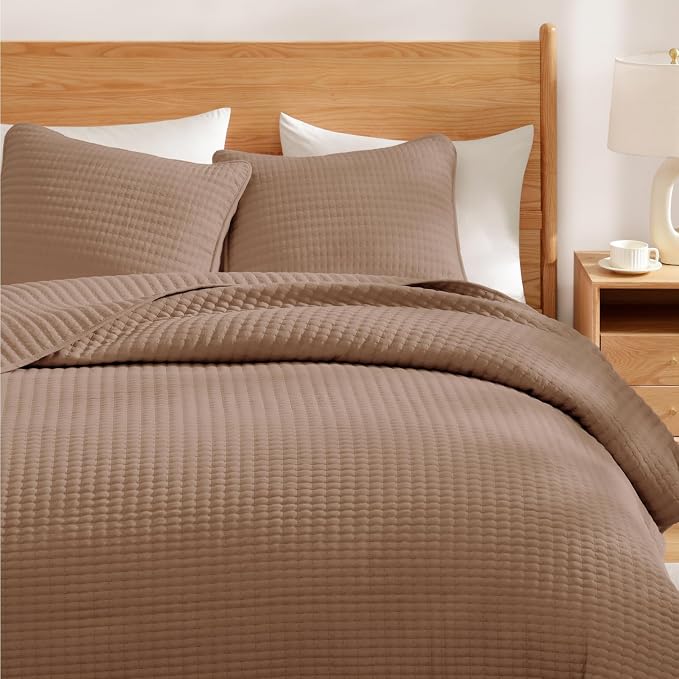 Queen Quilt-Lightweight Bedspreads Brown Queen Size Quilt Bedding Set | Soft - Image 8
