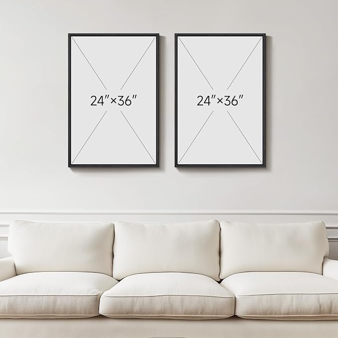 Large Framed Black and White Abstract Wall Art - Image 3