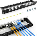 PBAEGAV 16 Port Patch Panel Blank UTP/STP 1U 19" Keystone Patch Panel with Cable Management and Support Bar Compatible with LC/SC/ST/FC/USB/HDMI Keystone Jack(16 Port)