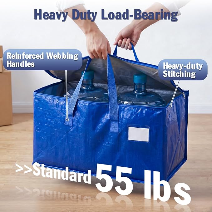 KYODOLED 4 Pack Blue Moving Bags, 24 Gal Large Storage Totes - Image 4
