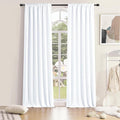 96 inch Length Pure White Half Blackout Curtains by DONREN