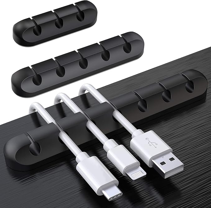 SOULWIT 3 Pcs Silicone USB Cable Holder Clips, Self Adhesive by SOULWIT