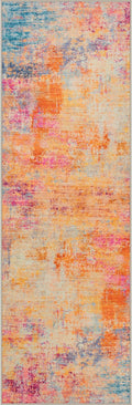 3x8 Washable Runner Rug：Modern Abstract Soft Carpet Galaxy Haze | by FXRHLP