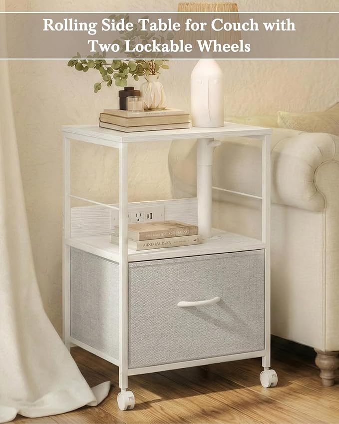 Faesun Swivel Lift Top Nightstand - Image 8