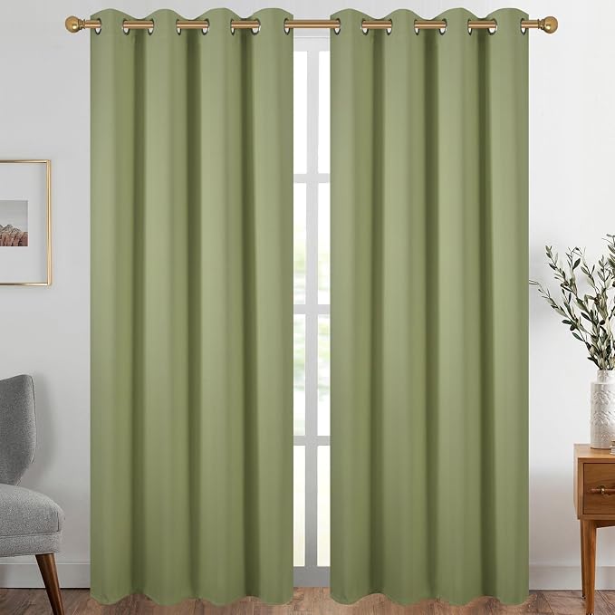 Diraysid Sage Green Grommet Blackout Curtains by Diraysid%2C+refresh+your+life