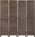 FDW 4 Panel Wood Room Divider 5.75 FT Tall Privacy Screen Folding Partition by FDW