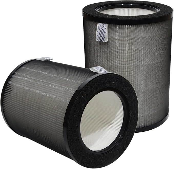 PUREBURG DR-HPA019 Replacement Filter Compatible with Dreo MC710S Air Purifier Tower Fan 45" 2-in-1,2-Pack H13 HEPA Activated Carbon Air Clean Dust VOCs Odor