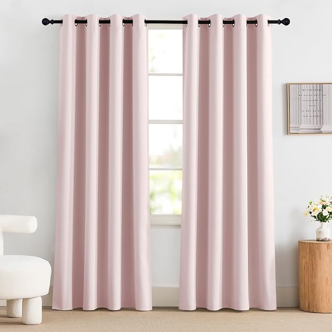 NICETOWN Pink Blackout Curtains 84 Inches Long - Image 8