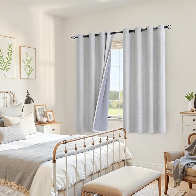 YoungsTex Linen Textured Blackout Curtains - Image 3