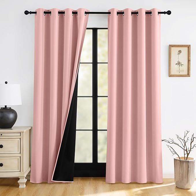 RYB HOME 100% Blackout Curtains 102 inches Long, Thermal Insulated Privacy by RYBHOME
