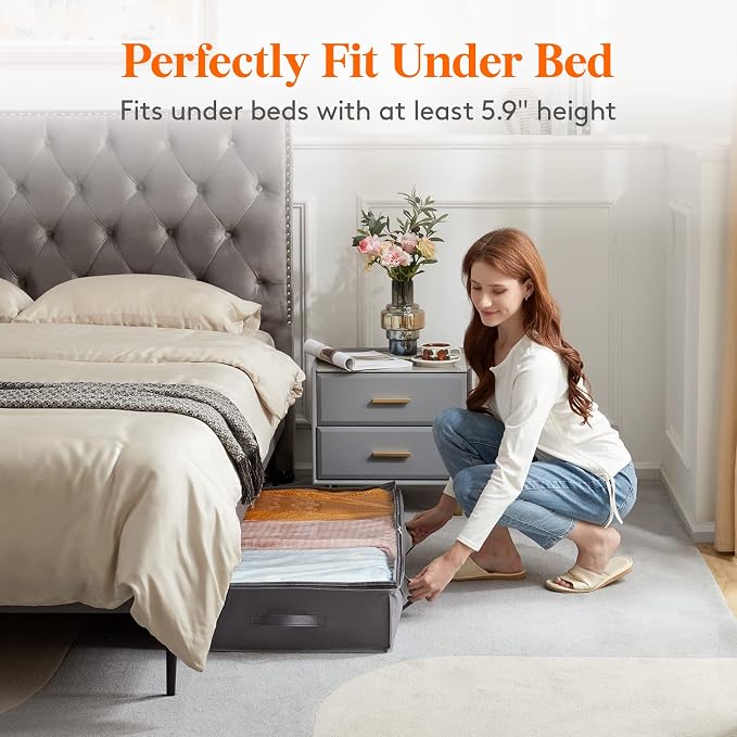Lifewit 6 Packs Under Bed Storage Containers, Large Capacity Blanket Storage - Image 7