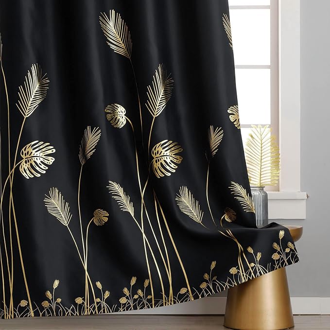 Blackout Curtains 84 Inches Long 2 Panels Room Divider Thermal Insulated Leaf - Image 7