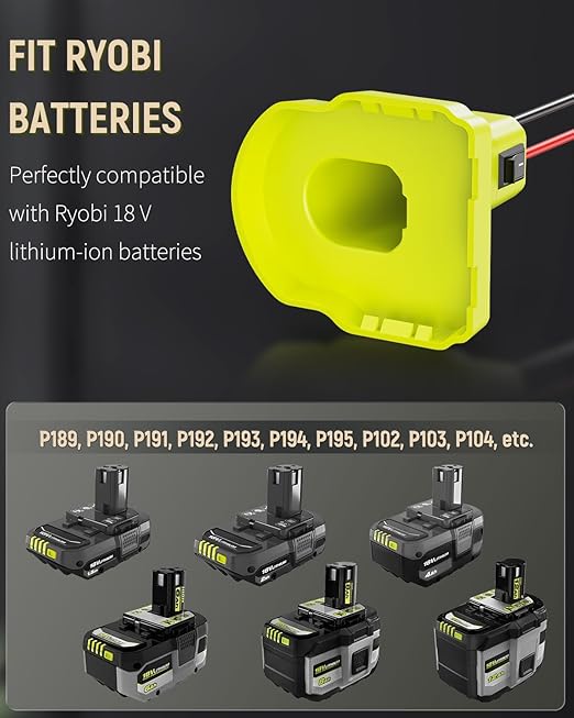 Vibit 18 V to 12 V Step-Down Converter for Ryobi 18 V Battery, DC Power Adapter, Voltage Reducer Transformer 180 W Buck Converter Regulator for Golf Cart RC Car Truck Light & DIY