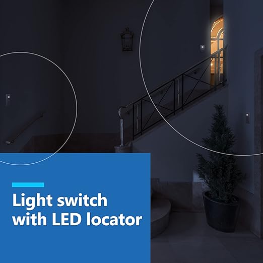 LIDER Minimalist Design Matte Finish Lighted 4-Way Decorator Light Switch, Four Way Frameless Rocker Switch, Residential/Commercial Grade, 15A 120V/277V, UL Listed, LS15-4W-SV, Silver