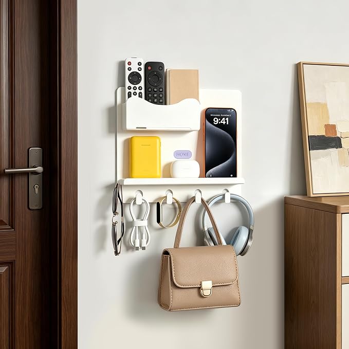 Bedside Shelf Wall Mount, Adhesive Bedside Shelf Accessories Organizer - Image 5