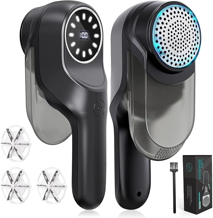Fabric Shaver, Lint Remover, Lint Shaver with 2 Speeds 3 Replaceable Blades, Sweater Shaver, Clothes Shaver, Fabric Pilling Remover, Fabric Shaver for Furniture, Electric Lint Remover for Clothes