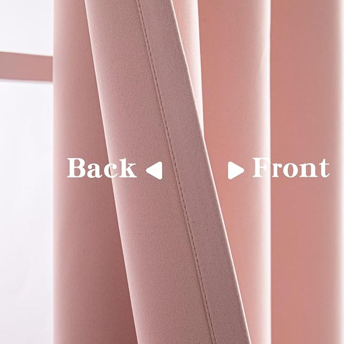 IGEMAEVE Blackout Curtains for Bedroom Grommets Gossamer Pink 52" W x 96" L | - Image 4