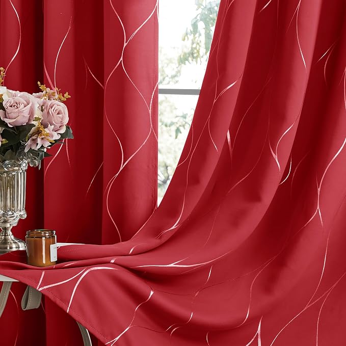 Deconovo Curtains for Living Room, Pattern Blackout Curtains 84 Inches Long | - Image 7