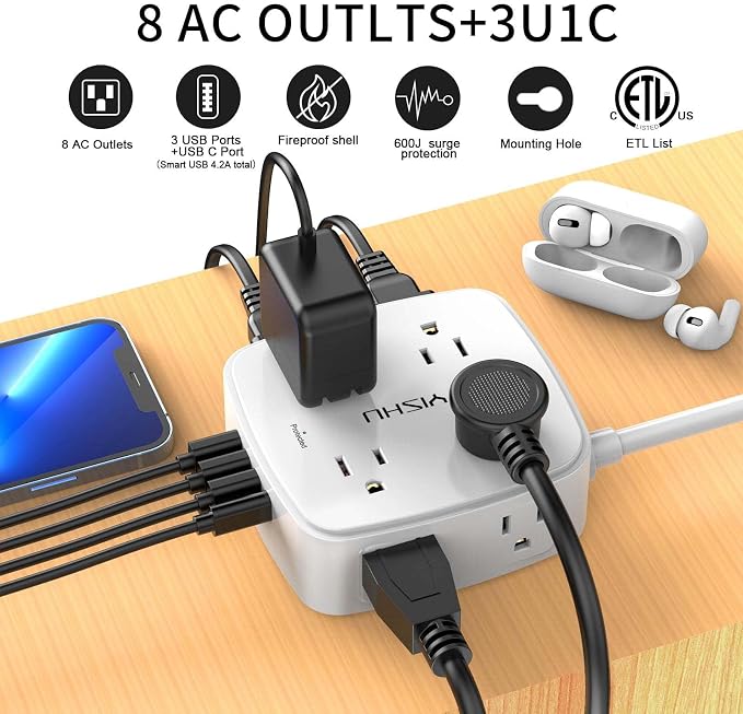 15 Ft Surge Protector Power Strip - Image 2
