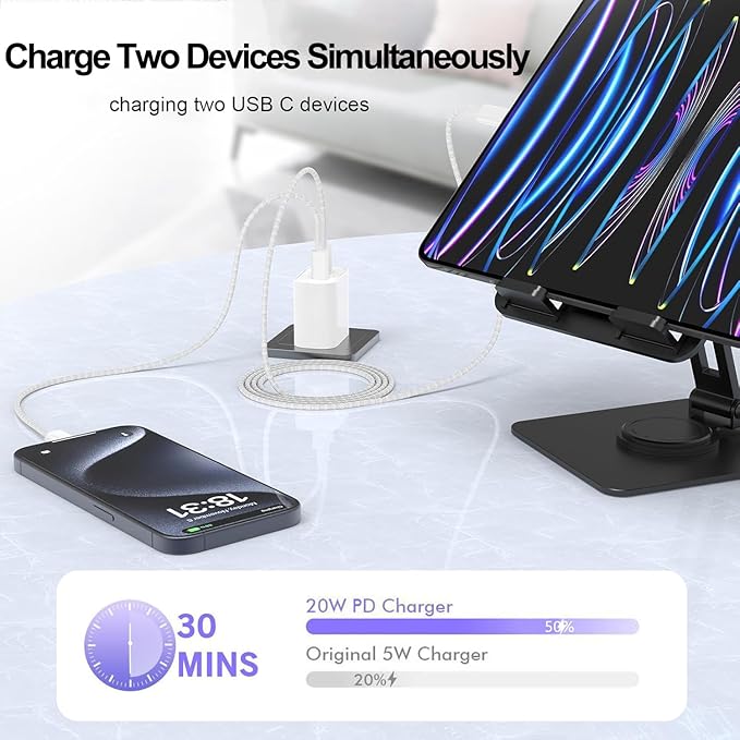 iPhone 17 Charger Fast Charging,2-Pack 6FT 2in1 Dual USB C PD Charger Block Type C to C Woven Charger Cable for iPhone 17 Pro Max/17 Pro/Air/16 Pro Max/16 Plus/16e/15 Pro/15 Plus,iPad Pro/Air/Mini