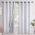 YoungsTex White Linen Blackout Curtains 78 Inches Long by YoungsTex