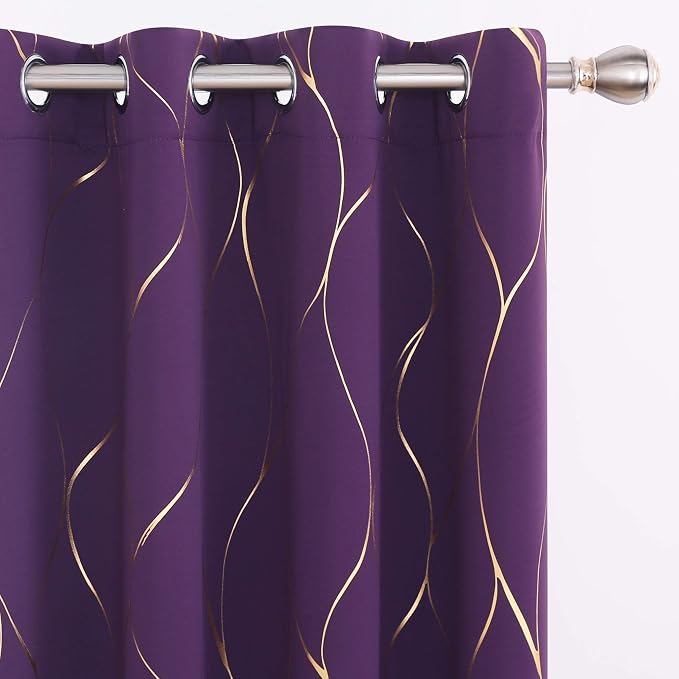Deconovo Curtains for Living Room, Pattern Blackout Curtains 63 Inches Long | by Unknown