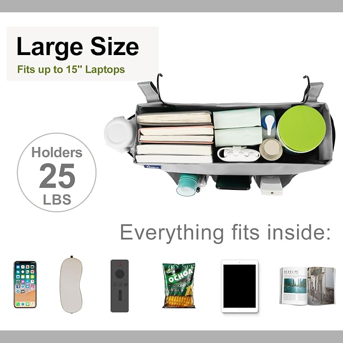 Surblue Bedside Organizer with Hook Bedside Caddy Hanging Storage Bag with - Image 4
