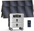 IEE 5120Wh Power Station with 2x400W Portable Panel, 120/240V 5000W AC Output(9000W Peak), Lifepo4 Home Battery Backup Expandable to 10kWh, Solar Generator for Home Use, Emergency, Camping, RV