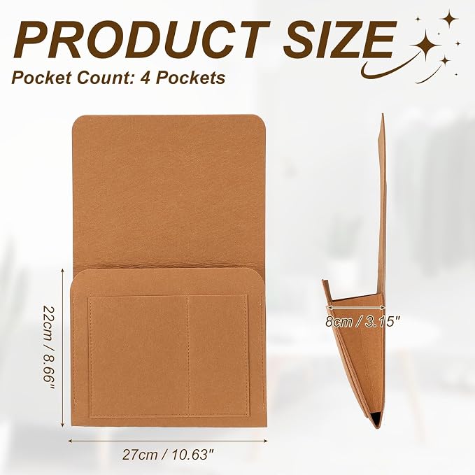 uxcell 4 Pockets Bedside Caddy, Bed Hanging Storage Bag Holder - Image 2