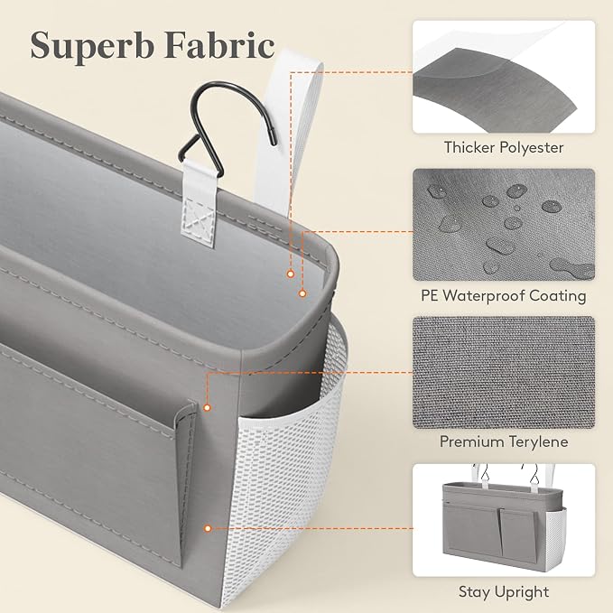 Lifewit Bedside Caddy Storage Organizer, Hanging Storage Bag - Image 2