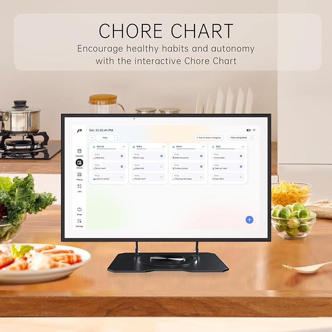 Digital Calendar, 15.6 inch Wall Planner & Chore Chart, Rechargeable Full HD Touchscreen Display, Portable Smart Family Organizer, Event Planner, Desk and Wall mountable, Perfect for Family Schedules - Wall Mount Included No Subscription