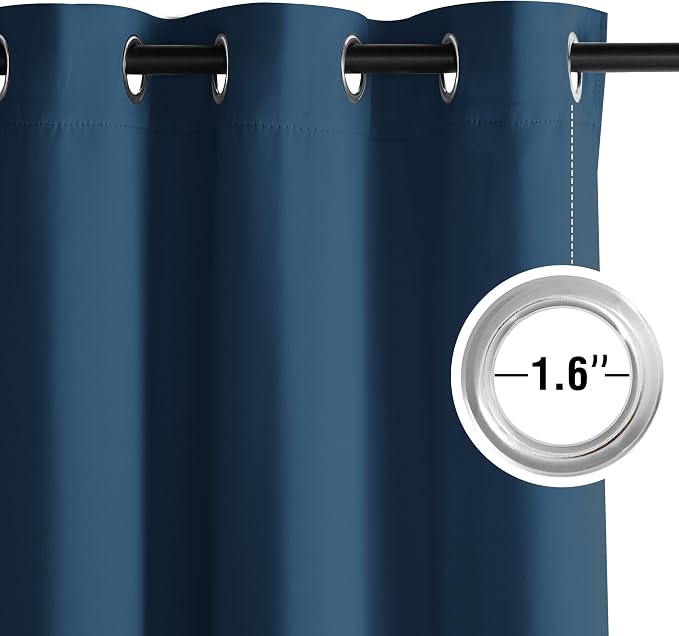 NICETOWN Morrocan Blue Room Darkening Curtains 45 Inches Long 2 Panels - Image 3