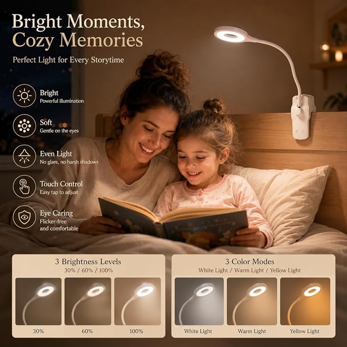 LACOKI Clip on Rechargeable Reading Light - Image 4