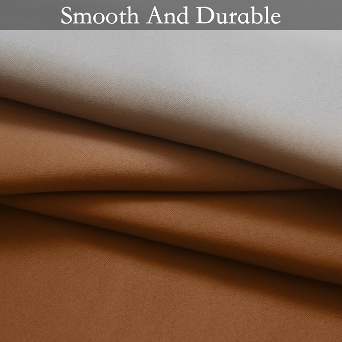 SimpleHome Ombre Gradient Burnt Orange White to Gray Curtains Bedroom 84L | - Image 6
