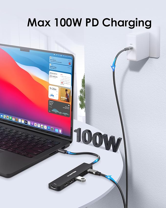 LENTION USB C Hub with 100W Charging, 4K@60Hz HDMI, Dual Card Reader, USB 3.0 & 2.0 Compatible 2025-2016 MacBook Pro, New Mac Air/Surface, Chromebook, More, Stable Driver Adapter (CB-CE18p.Black)