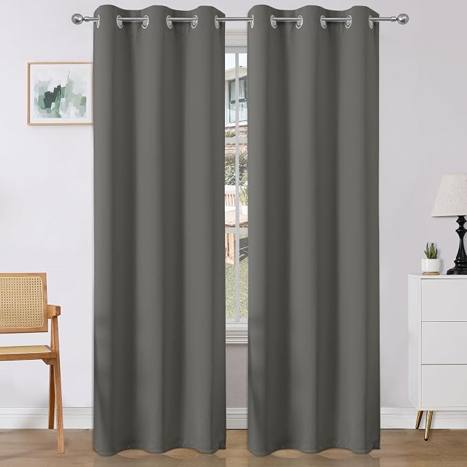 Joydeco Blackout Curtains 90 Inches Long 2 Panels Set, Thermal Insulated Long by JOYDECO