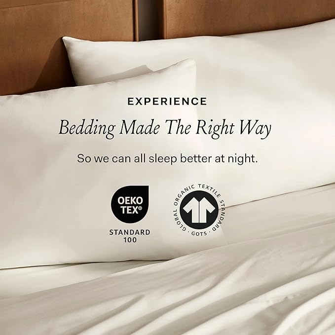 BOLL & BRANCH Signature Hemmed Sheet Set - Split King, Sageleaf - Luxury 100% Organic Cotton - Includes 1 Flat, 2 Fitted, 2 Pillowcases - Buttery Soft